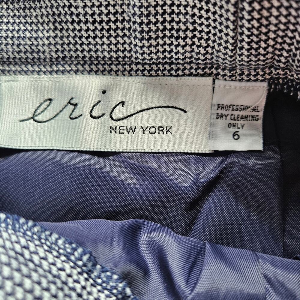 NEW Eric New York Linen High Rise Blue Marled Dress Pants Size 6 Career Corpcore - Picture 12 of 13